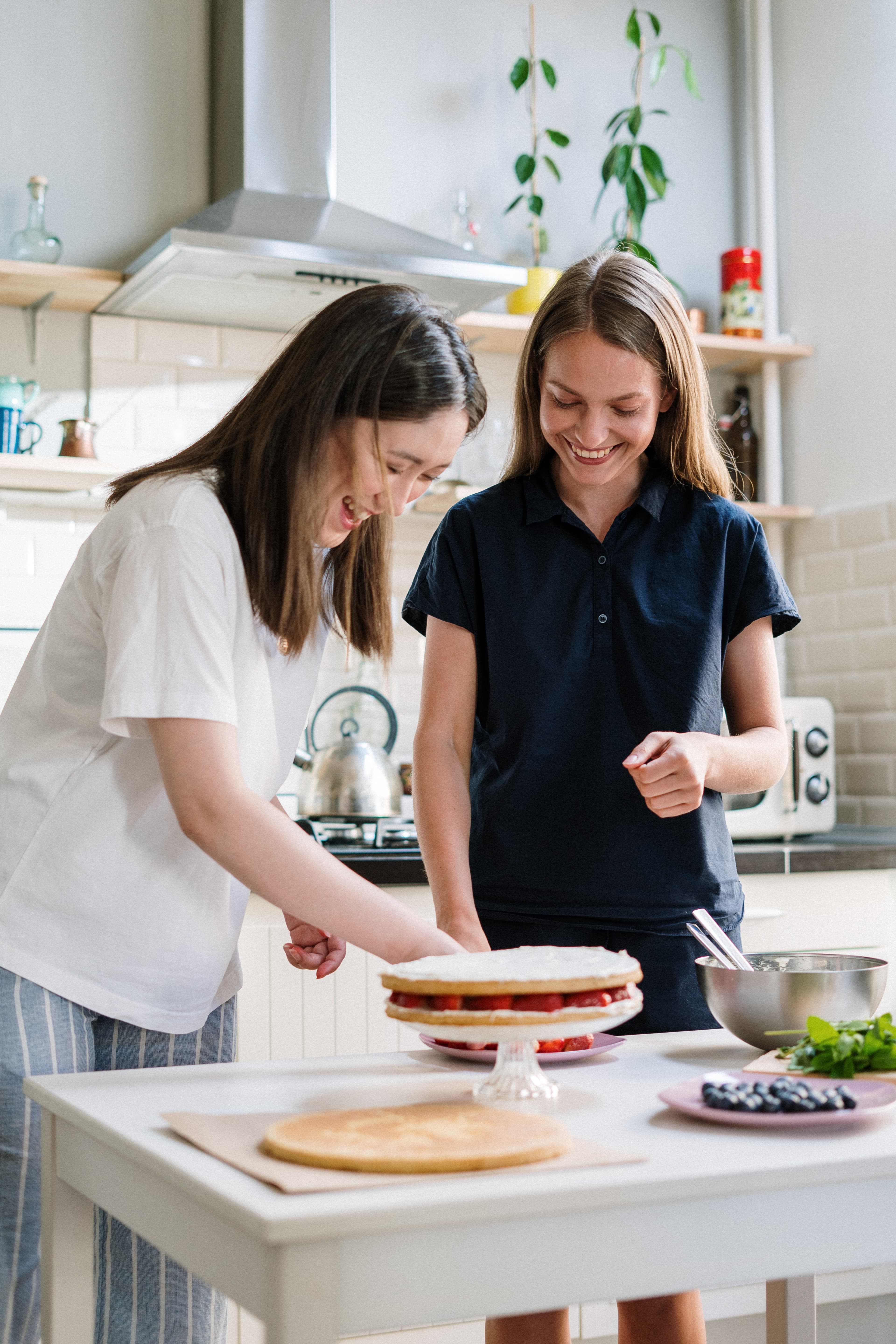 two people baking together