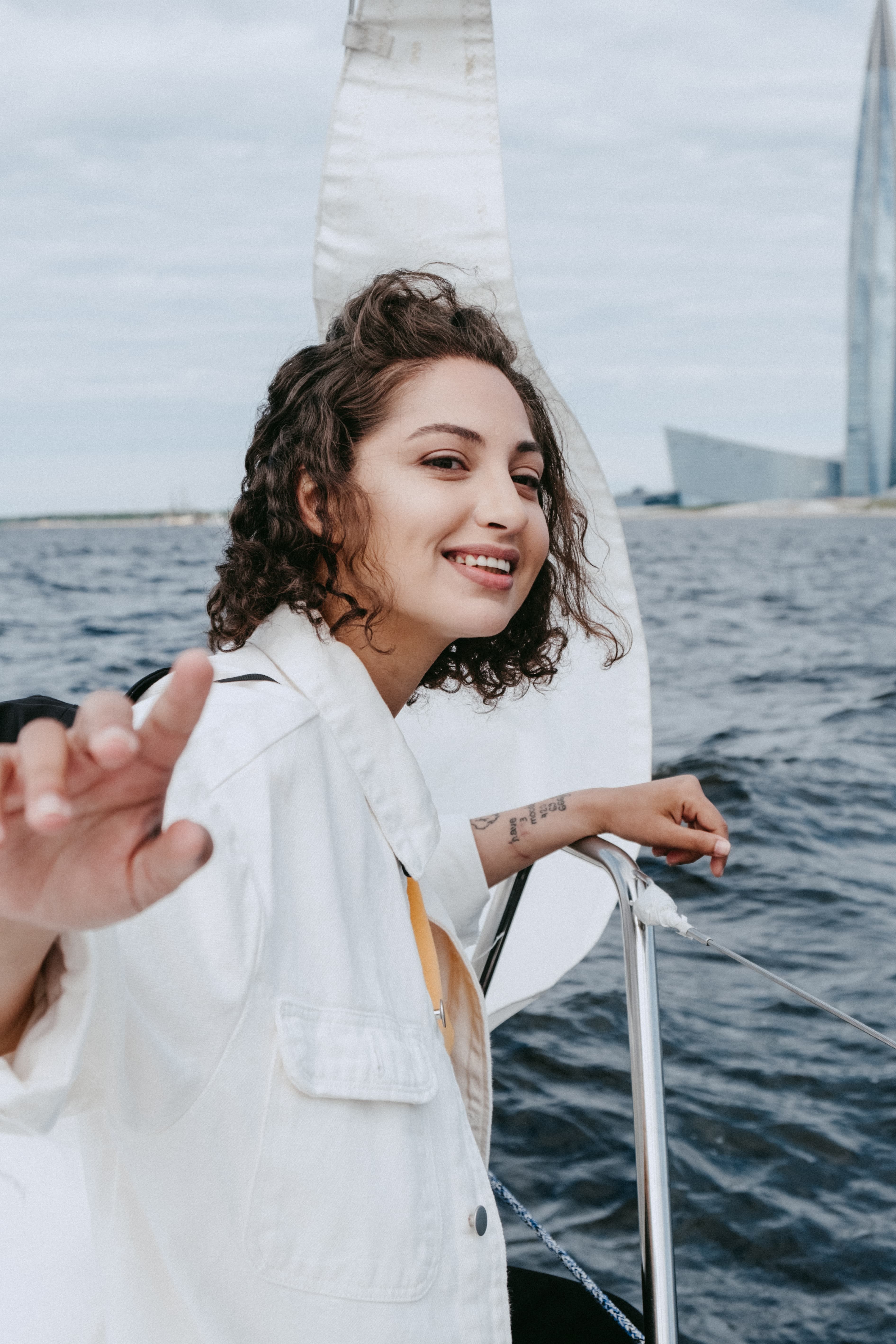 woman on a sailboat